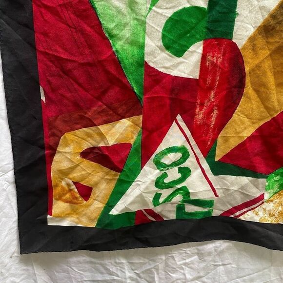 TABASCO HOT SAUCE LABEL ABSTRACT SILK SCARF 34" x 35" - Picture 2 of 2